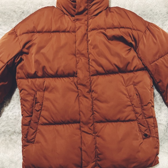 Jack & Jones Burnt Orange Puffer Jacket Men’s Sz Large - Picture 2 of 9